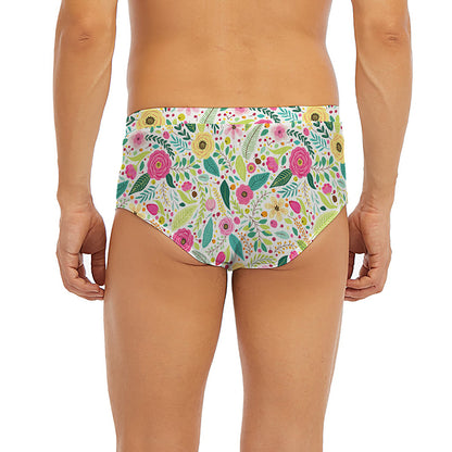 Girly Spring Flower Pattern Print Men's Briefs