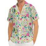 Girly Spring Flower Pattern Print Men's Deep V-Neck Shirt