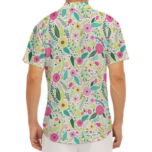 Girly Spring Flower Pattern Print Men's Deep V-Neck Shirt