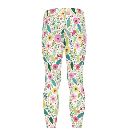 Girly Spring Flower Pattern Print Men's leggings