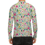 Girly Spring Flower Pattern Print Men's Long Sleeve Rash Guard