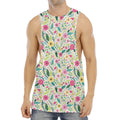 Girly Spring Flower Pattern Print Men's Muscle Tank Top