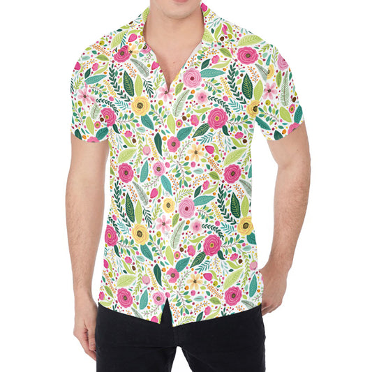 Girly Spring Flower Pattern Print Men's Shirt