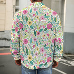 Girly Spring Flower Pattern Print Men's Shirt Jacket