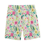 Girly Spring Flower Pattern Print Men's Sports Shorts