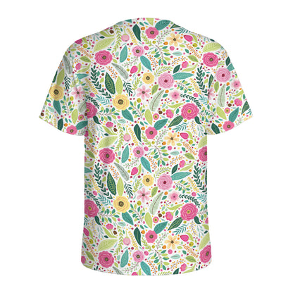 Girly Spring Flower Pattern Print Men's Sports T-Shirt