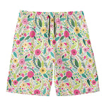 Girly Spring Flower Pattern Print Men's Swim Trunks