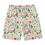 Girly Spring Flower Pattern Print Men's Swim Trunks