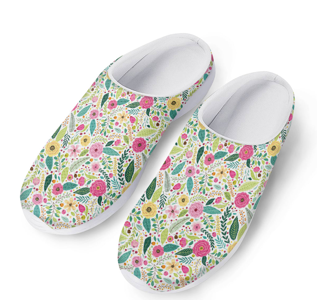 Girly Spring Flower Pattern Print Mesh Casual Shoes