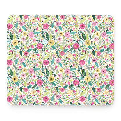 Girly Spring Flower Pattern Print Mouse Pad