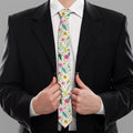Girly Spring Flower Pattern Print Necktie