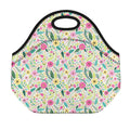 Girly Spring Flower Pattern Print Neoprene Lunch Bag