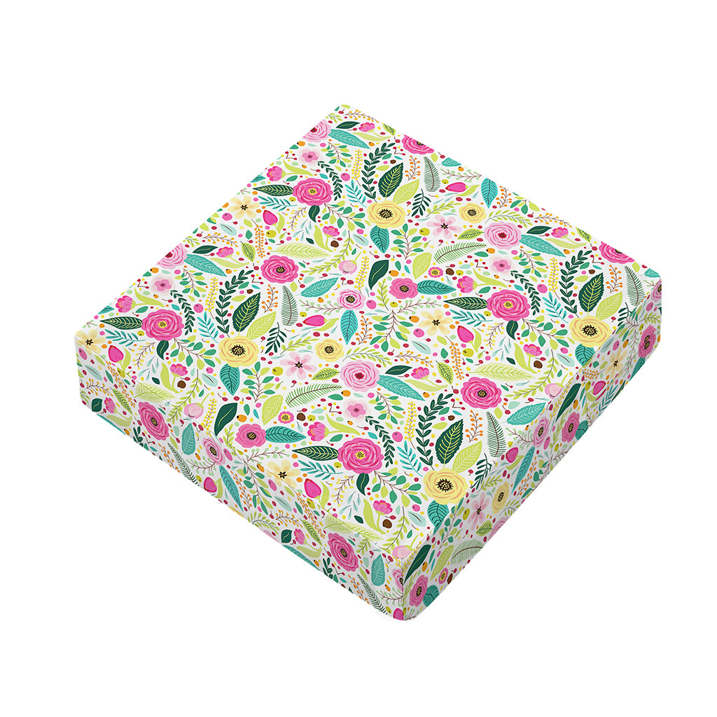 Girly Spring Flower Pattern Print Outdoor Seat Cushion Cover