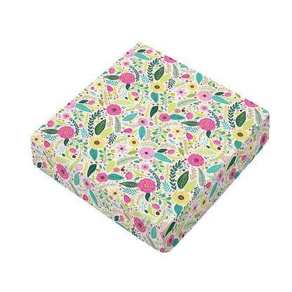 Girly Spring Flower Pattern Print Outdoor Seat Cushion Cover
