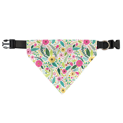 Girly Spring Flower Pattern Print Over The Collar Dog Bandana