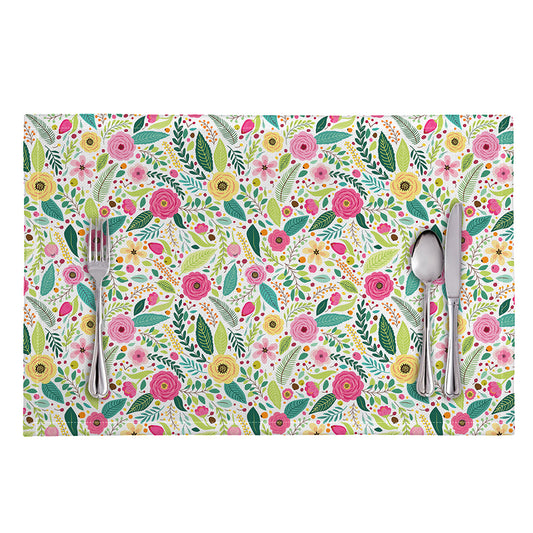 Girly Spring Flower Pattern Print Placemat