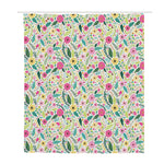 Girly Spring Flower Pattern Print Polyester Shower Curtain