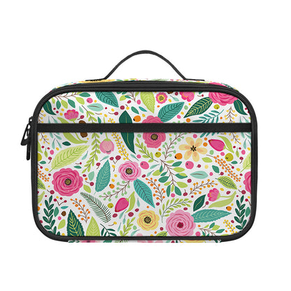 Girly Spring Flower Pattern Print Portable Lunch Bag