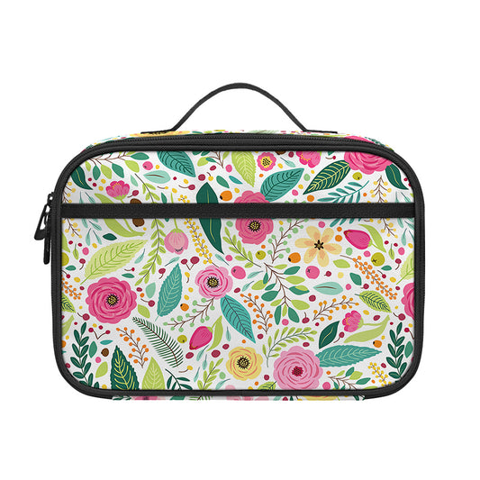 Girly Spring Flower Pattern Print Portable Lunch Bag