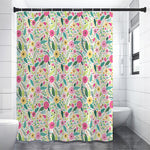 Girly Spring Flower Pattern Print Premium Shower Curtain