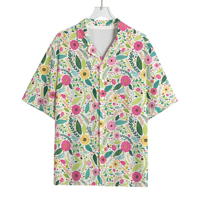 Girly Spring Flower Pattern Print Rayon Hawaiian Shirt