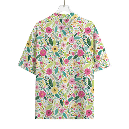 Girly Spring Flower Pattern Print Rayon Hawaiian Shirt