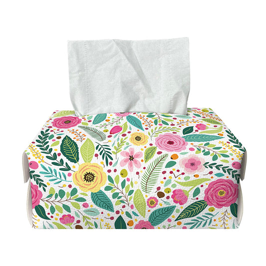 Girly Spring Flower Pattern Print Rectangle Tissue Box Cover