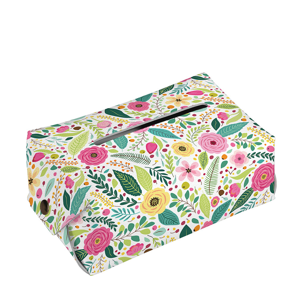Girly Spring Flower Pattern Print Rectangle Tissue Box Cover