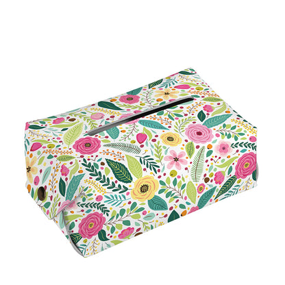 Girly Spring Flower Pattern Print Rectangle Tissue Box Cover