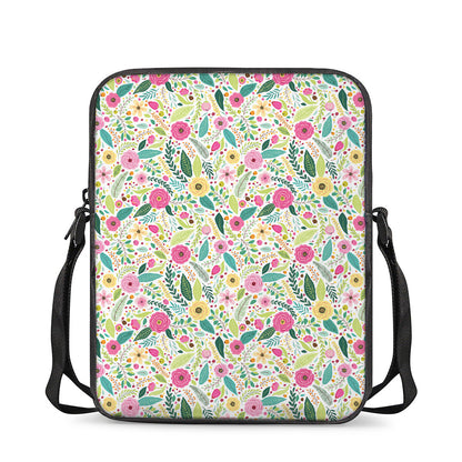 Girly Spring Flower Pattern Print Rectangular Crossbody Bag