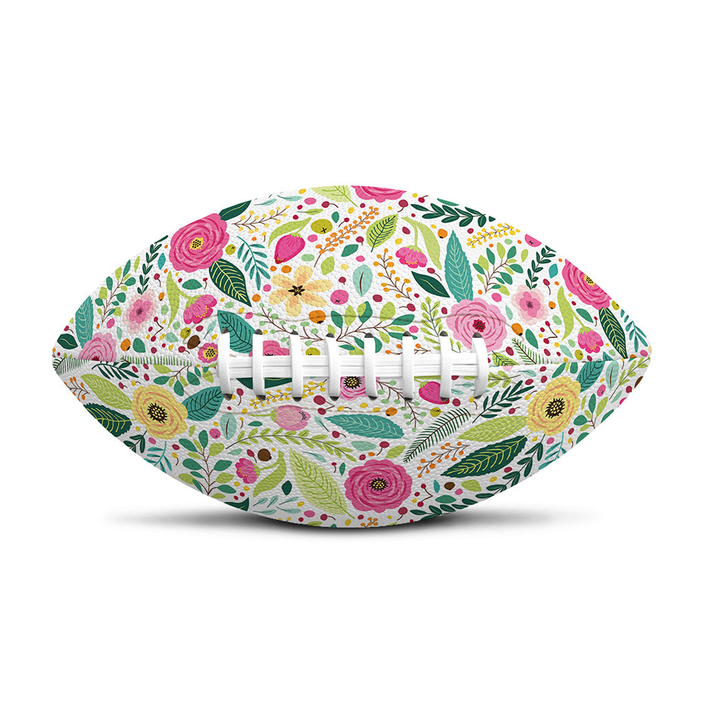 Girly Spring Flower Pattern Print Rugby Ball