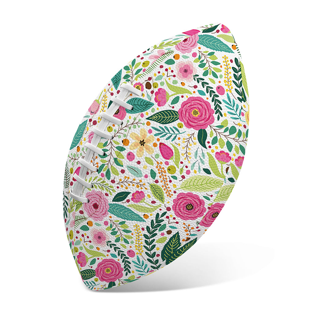 Girly Spring Flower Pattern Print Rugby Ball