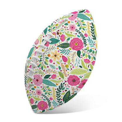 Girly Spring Flower Pattern Print Rugby Ball
