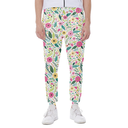 Girly Spring Flower Pattern Print Scuba Joggers