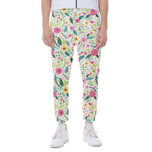 Girly Spring Flower Pattern Print Scuba Joggers