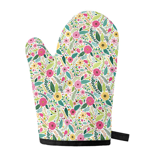 Girly Spring Flower Pattern Print Single Oven Mitt