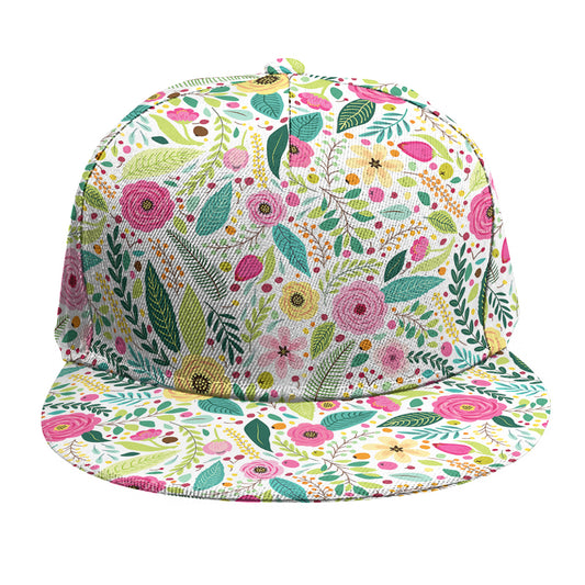 Girly Spring Flower Pattern Print Snapback Cap