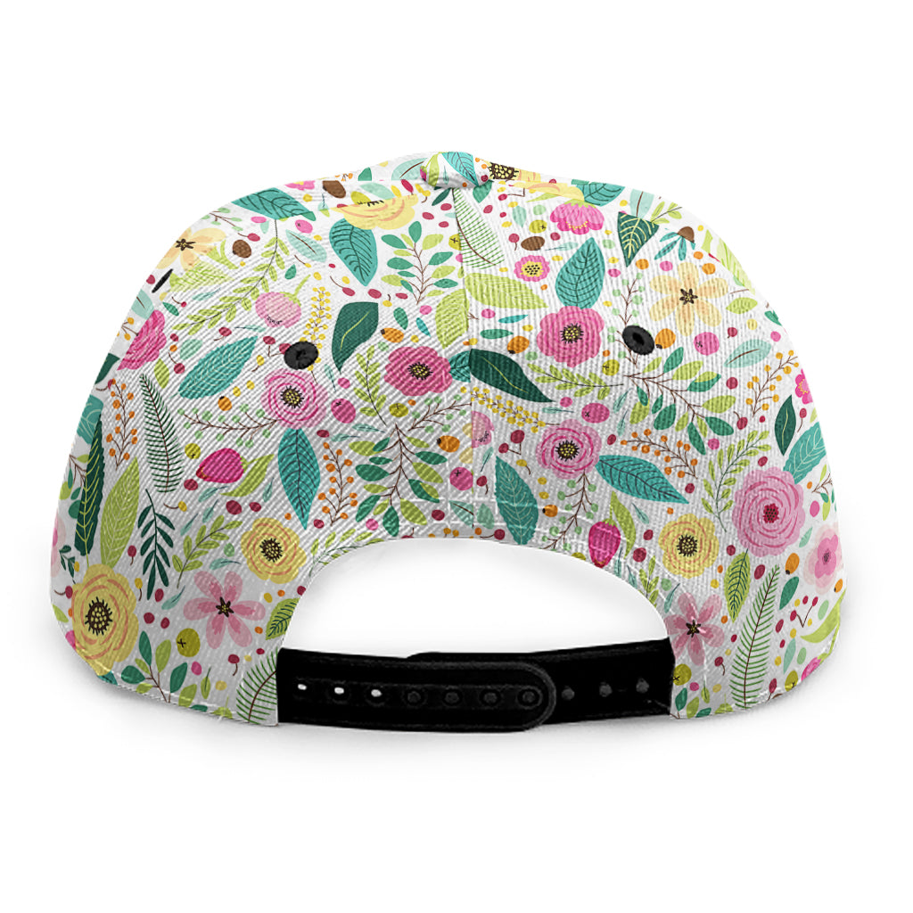 Girly Spring Flower Pattern Print Snapback Cap