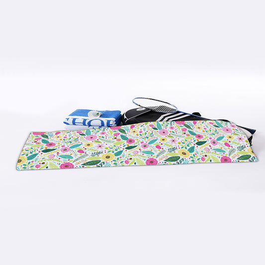 Girly Spring Flower Pattern Print Sports Towel