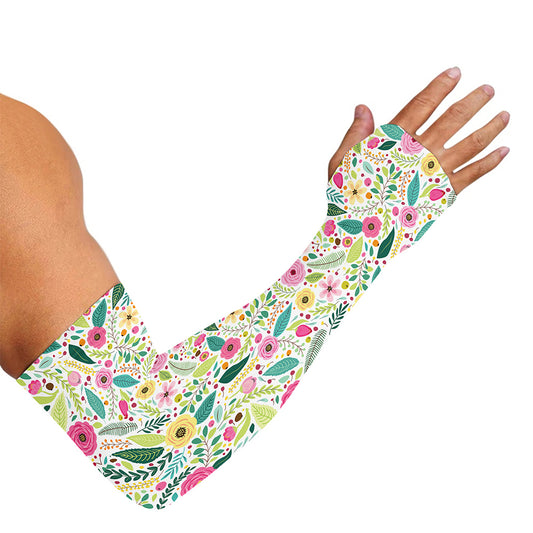 Girly Spring Flower Pattern Print Sun Protection Arm Sleeves