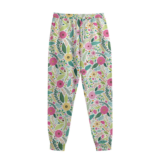 Girly Spring Flower Pattern Print Sweatpants