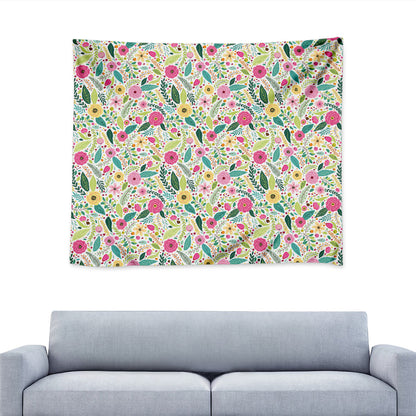 Girly Spring Flower Pattern Print Tapestry