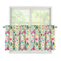 Girly Spring Flower Pattern Print Tier Curtains