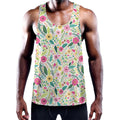 Girly Spring Flower Pattern Print Men's Workout Tank Top