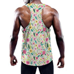 Girly Spring Flower Pattern Print Training Tank Top