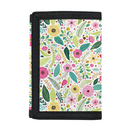 Girly Spring Flower Pattern Print Trifold Wallet