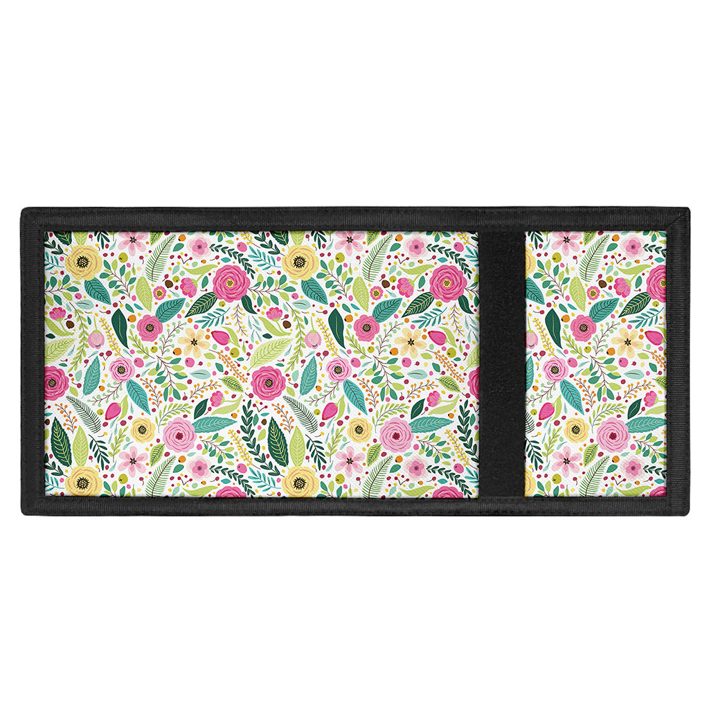 Girly Spring Flower Pattern Print Trifold Wallet