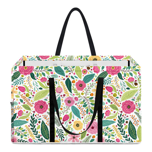 Girly Spring Flower Pattern Print Utility Tote Bag