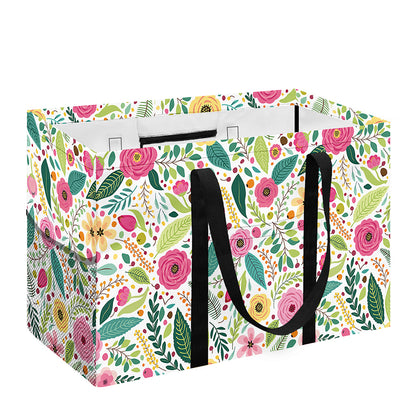 Girly Spring Flower Pattern Print Utility Tote Bag