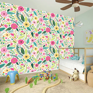 Girly Spring Flower Pattern Print Wall Sticker